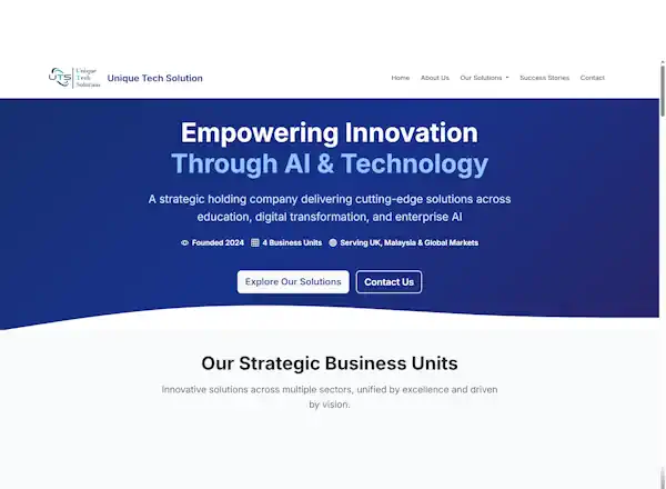 Unique Tech Solution Website